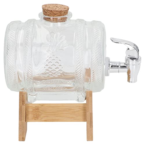 Dispensador de bebidas, frasco de vino sellado de vidrio espesado con grifo, barril de whisky de vidrio hermético a prueba de fugas, dispensador de licor, para nevera, té frío, limón