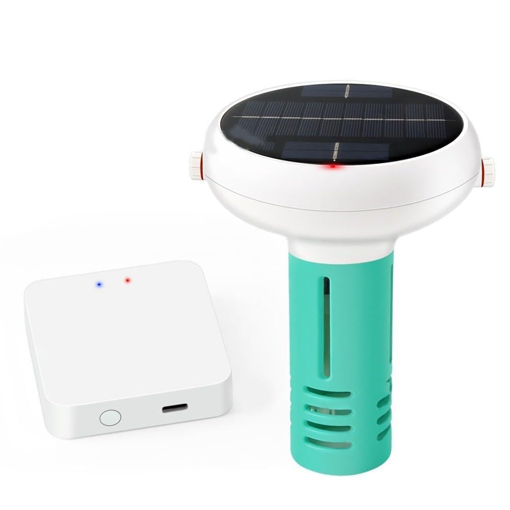 Probador solar de calidad del agua para piscinas, monitor de salinidad de pH ORP 7 en 1 con alertas de aplicación, sensor inalámbrico IP67 +