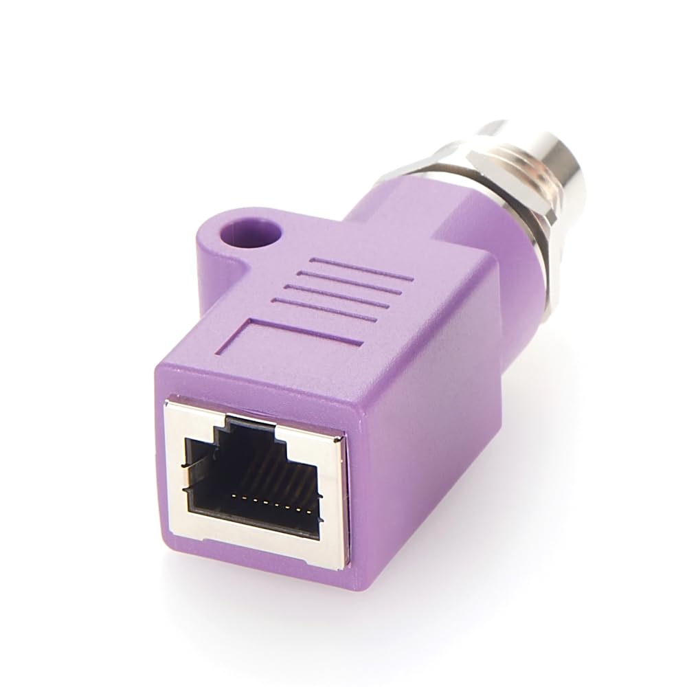 M12 4-poliger D-Code auf RJ45-Buchse, Profinet M12 auf RJ45 Schalttafelmontage, Schottadapterbuchse, wasserdicht, industrieller Rundstecker für industrielle Automatisierung (M12-Buchse auf RJ45 gerade