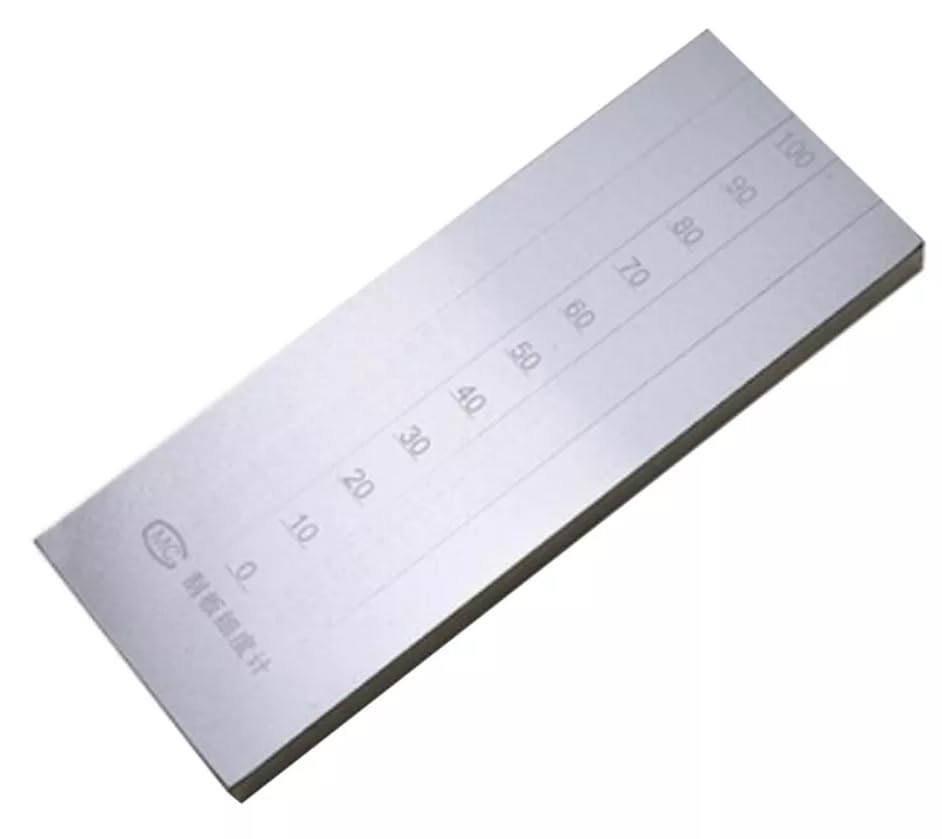 Grindometer Fineness Gauge Professional Fineness of Grind Gauge with 2 Scrapers Stainless Steel Range 0-100μm Indexing Value 5μm