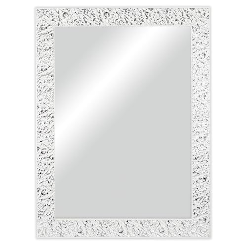 CHELY INTERMARKET Espejo de Pared Cuerpo Entero 50x70cm(62,50x77,50cm) Blanco-Plateado MOD148