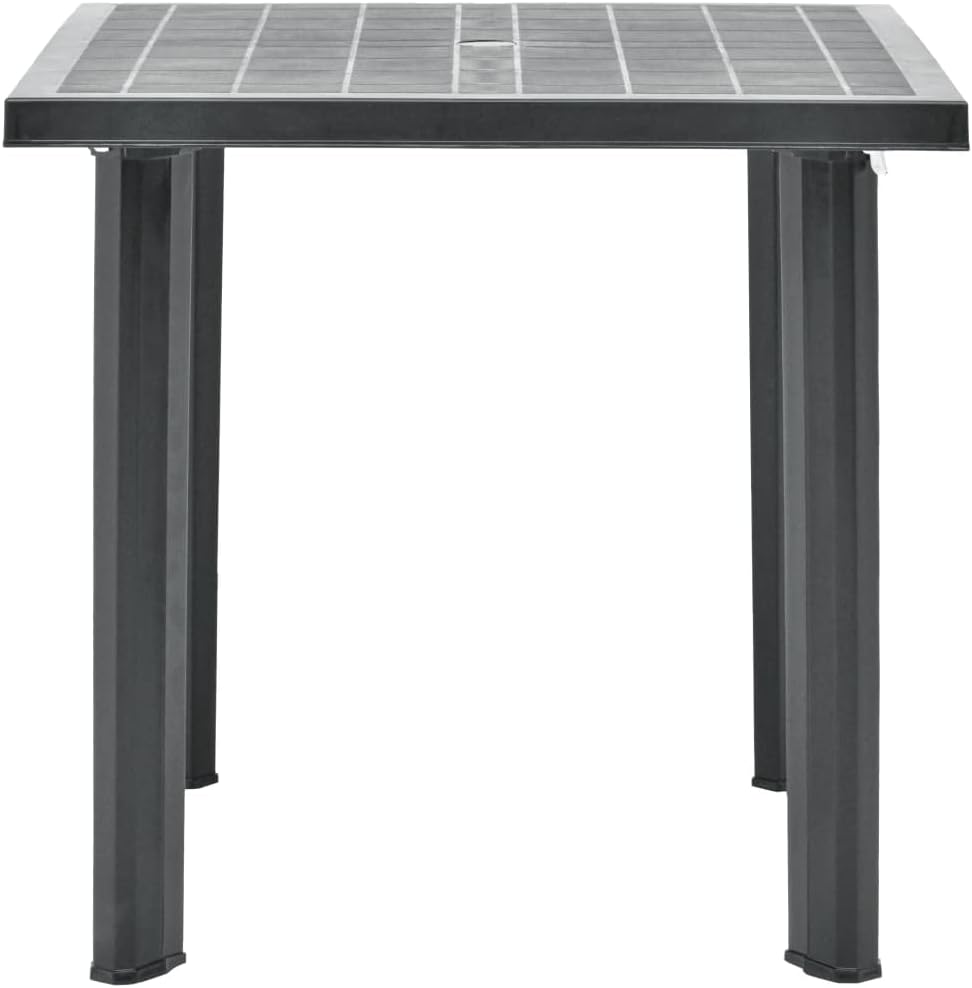 Vintage Patio Coffee Table, Patio Dining Table with Wooden Frame, Outdoor Coffee Side Table for Outside Patio, Patio Table Anthracite 31.5"x29.5"x28.3" Plastic