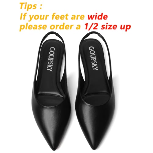 Slingback Flats for Women Pointed Closed Toe Ballet Flats Shoes Women's Slip On Flat Office Shoes3