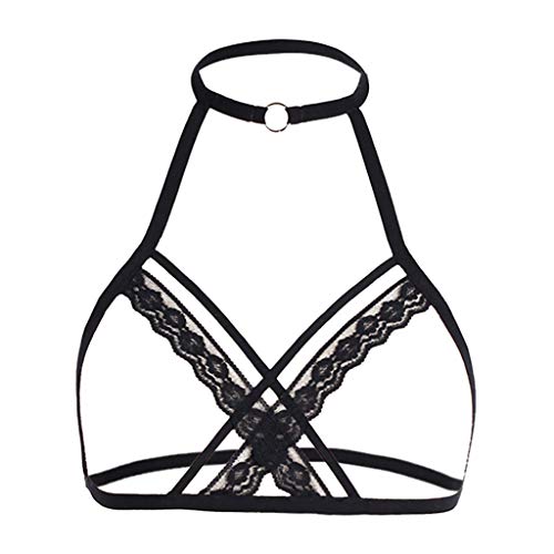 Soutien-Gorge Cage Seductive Bustier Noir XL : Lingerie Élastique Tendance