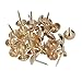 Carbon Steel Upholstery Tacks for Furniture Decoration - 100 Pieces Gold Finish Fastener Pins for Wood Crafts and Sofas - Includes 60 Inch Ruler and Safety Hand Guard Tool - 100 (Gold)