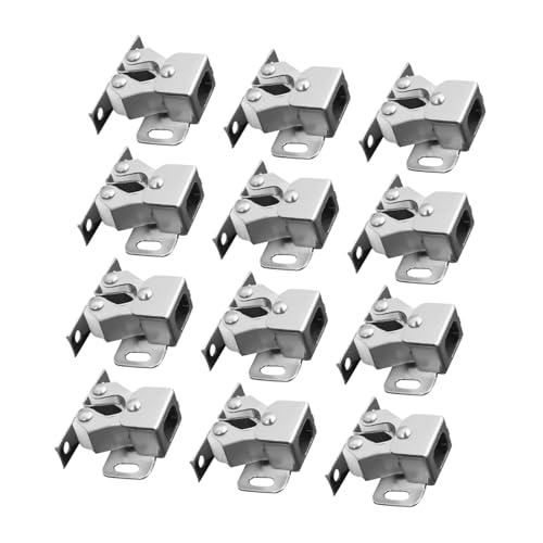 SHINEOFI 12 piezas Pestillos Rodillos Dobles para Puertas de Armario y Gabinete Cierre con Muelle Montaje para Puertas de Cocina y Armarios