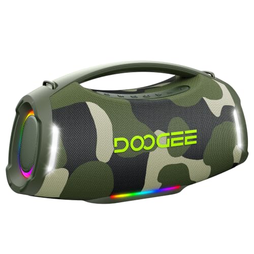 Enceinte Bluetooth Puissante, 250W Enceinte Bluetooth Portable avec Bass Puissantes, 12000 mAh Batterie, Autonomie 14H, Lumière RGB, DSP, TWS Haut Parleur sans Fil IP55 Étanche pour Extérieu
