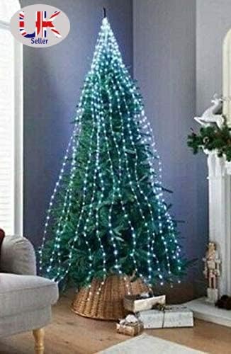 spot on dealz® 672 LED Christmas Lights Sparkle Cascading Micro Tree Lights Christmas Decorations Outdoor Home Garden Indoor Xmas Lighting Ornament Festive Decor Cool White