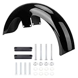 21 Inch Metal Front Fender for Harley Touring, 5.5' Width Wrap-Around Mudguard for Electra Glide Street Glide Road Glide Road King Tour Glide Ultra Limited, Gloss Black