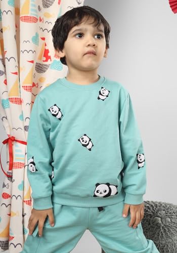 Image of POLKA TOTS 100% Cotton Co-Ord Joggers for Kids | Trendy Sweatshirt & Joggers Set | All Season Wear for Kids, Toddler & Newborn | Soft & Breathable Dress for Boys & Girls | from 6 Months to 8 Years