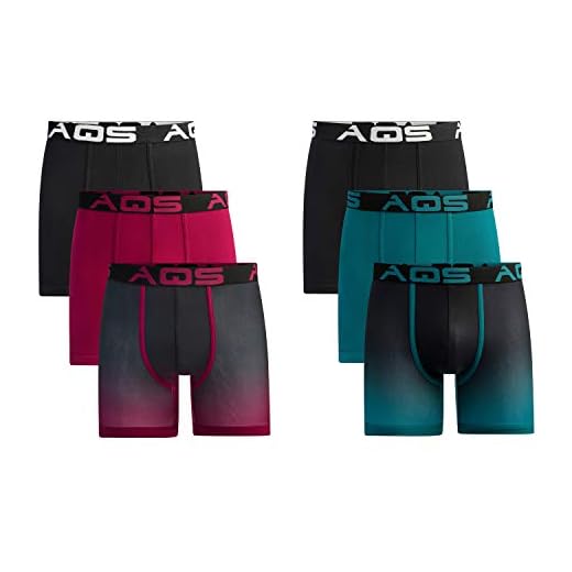 aqs Men's Ombre Boxer Briefs (Small, Teal/Burgundy)
