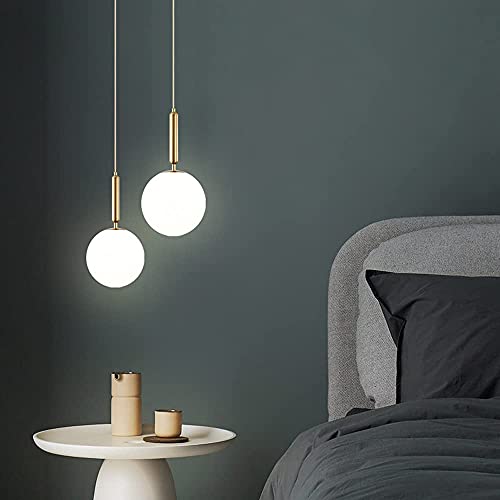 Lustre globe moderne en verre dépoli pour éviter l'éblouissement