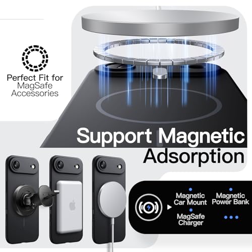 Image of JETech Magnetic Slim Case for iPhone Air, Compatible with MagSafe, Ultra-Thin Lightweight Minimalist Phone Cover with Matte Finish and Full Camera Lens Protection, 6.5-Inch Display (Black)