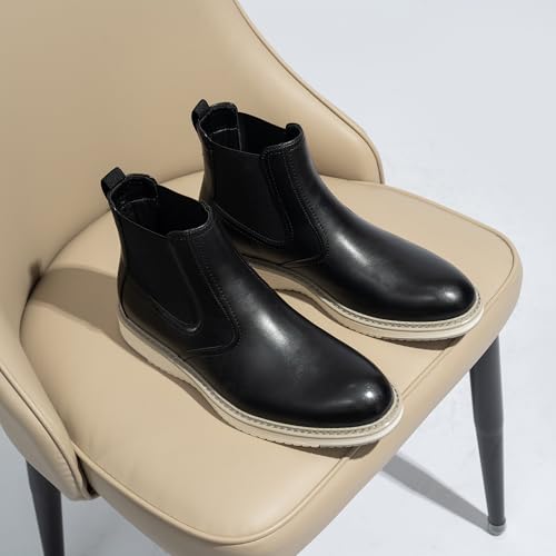 CGRRBW Men's Chelsea Boots, Fashion and Comfort Driving Shoes, Slip-Resistant Outsole, Slip on Casual Ankle Boots for Men3