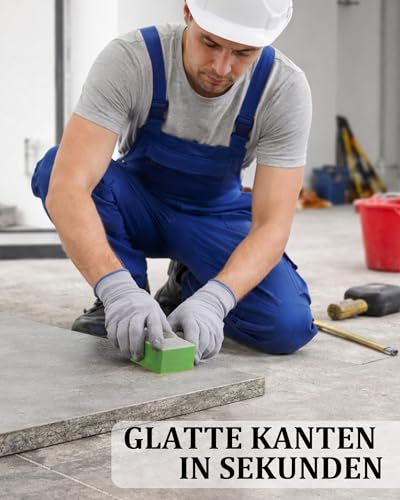 Lifegogo 6 Stück Diamant-Handpolierpads Set: Fliesen Schleifblöcke Polierpads für Präzise Randbearbeitung Fliesen 60# 100# 200# 400# 600# 1000# Geeignet für Handwerker & DIY