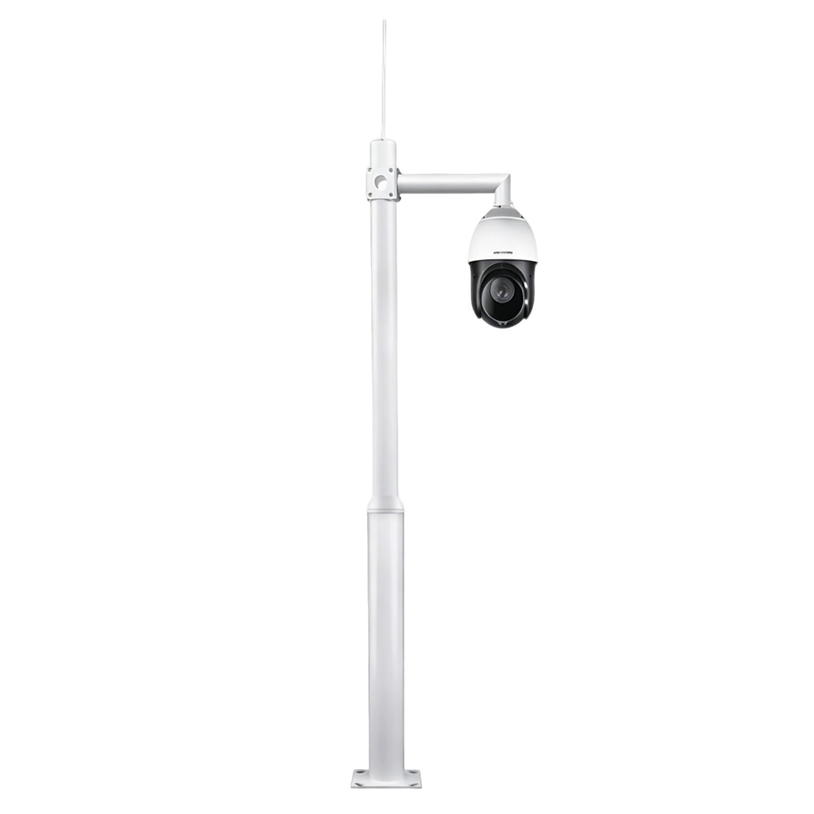 ERRULAN üBerwachungskamera Halterung Hoher Sicherheitskameramast Außenbereich mit Blitzableiter, Weitwinkel Verzinkter Stahl Überwachungsmast, Wetterfest CCTV-Säule(Dome Camera,Height 1m/3.3 ft)