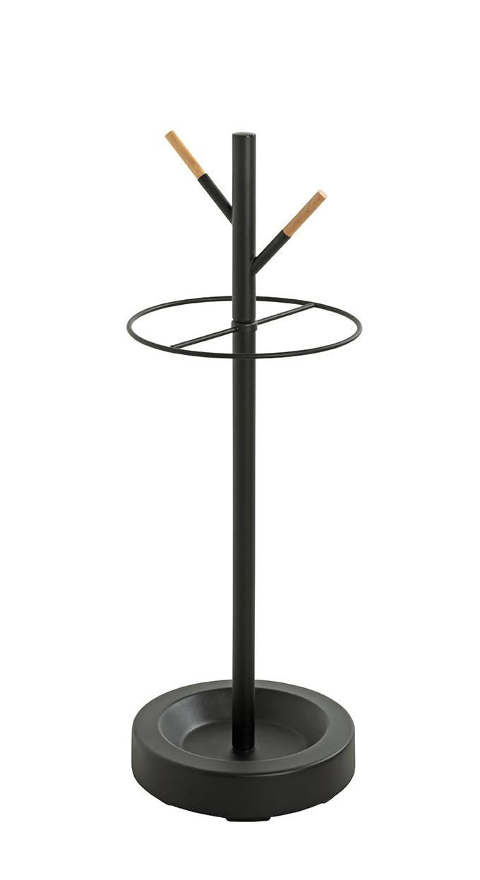 HAKU Portaombrelli faggio, nero, metallo - Dim. A 73 cm x Ø 26 cm, Stile Moderno