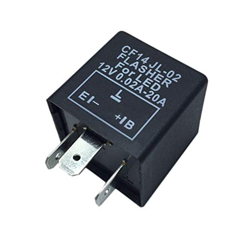 Movilideas Relais CF14 JL-02 pour clignotant de voiture et moto 12 V 0,02A-20A Rele Flash LED Indicateur de relais pour LED Indicateur de signal Résistance Flasher Relay Moto Cover