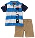 Tommy Hilfiger Baby Boys' 2 Pieces Short Set-Stripes Polo, Blue/Navy, 18M