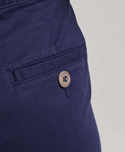 Superdry Femme Short Chino City Bleu Marine Atlantique 34