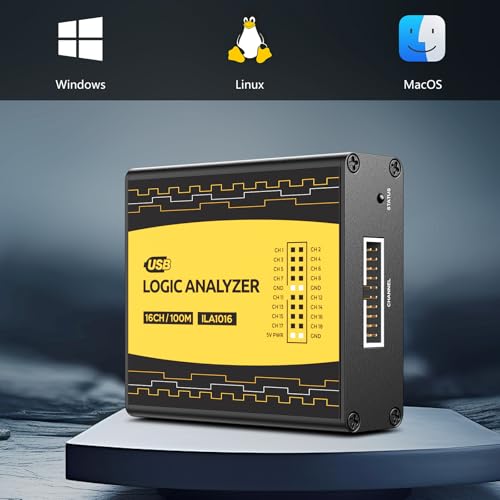 Image of USB Logic Analyzer ULA1016 Full 16 Channels 100MHz Sampling Rate Comes with Open Source Software pulseView which Support Windows Linux mac os