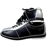 ZHENSI Bowlingschuhe Für Herren Anti-Rutsch Leder Bowlingschuhe Unisex Buffer Atmungsaktiv,Silber,45 EU
