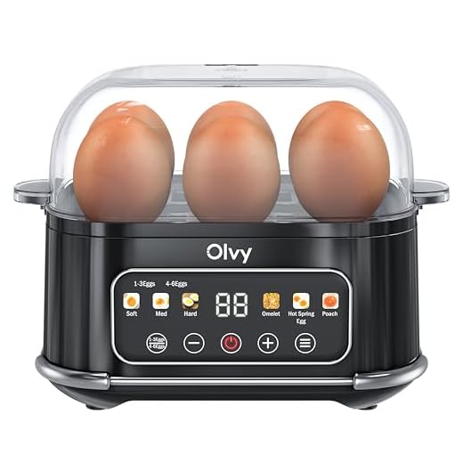 Olvy Smart Eierkoker - LCD-Display - Met Timer - 6 Eieren - Elektrisch - Incl. Maatbeker - Vaatwasserbestendig