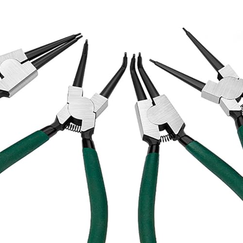 Alicates para circlips externos de 18 cm con mordazas rectas y curvas 7
