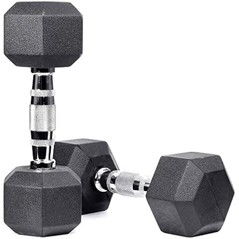 Mancuernas hexagonales ergonómicas con revestimiento de caucho Cover