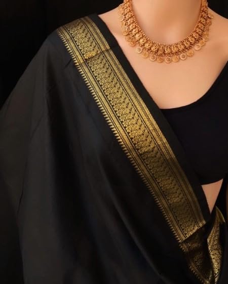 Image of Women's Kanjivaram Cotton Silk Saree South Indian Paithani Sari | gadwal cotton sarees with Zari Border and Blouse Piece - Suitable For All Indian Occasions and Festivals 191