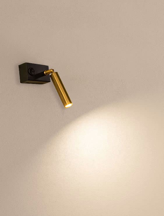 Vishal Lite 1W Reading Light for Bedside Book Reading Or Work, Warm White LED (Matte Black & Matte Brass)