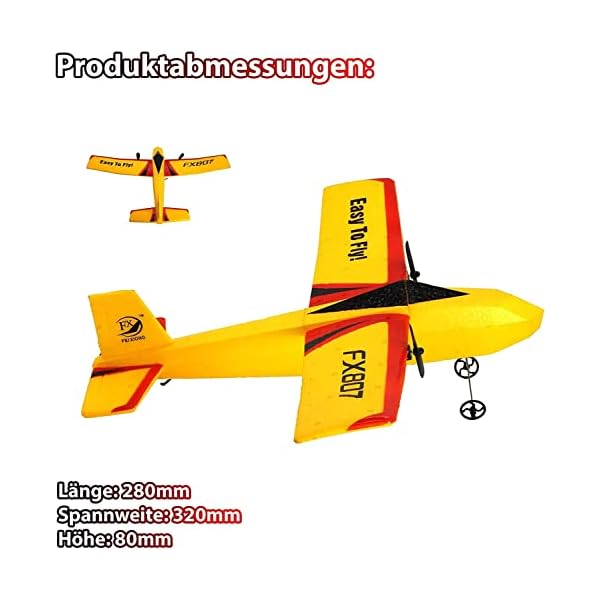 HIMOTO HSP RC ferngesteuertes Flugzeug mit Akku, Fernsteuerung und USB-Ladekabel, Modell mit 2.4GHz und Gyro, geeignet für Anfänger und Profis, Komplett-Set – Bild 3