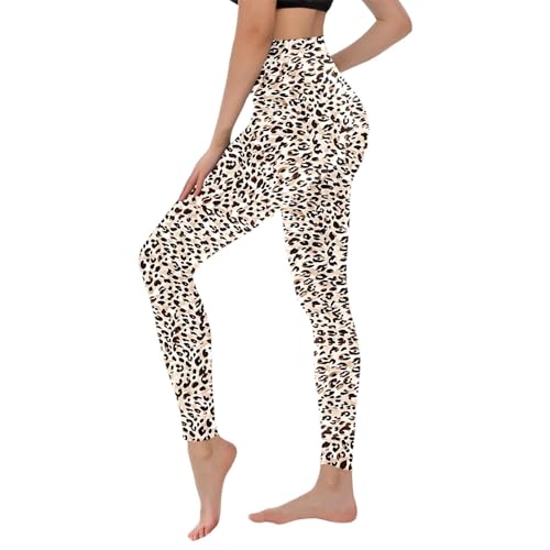 Leoparden Leggings Damen Animal Print Sexy Pyjama High Waist Yogahose Lang...