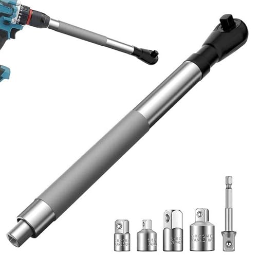 Hardvoro 1/2 Heavy Duty Offset Extension Tungsten Steel Socket Extension Adapter Tight Space Access Tool with Hand Protection Bidirectional Drive for Automotive & Industrial Use (1/2)