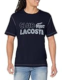 Lacoste Men's Long Sleeve Relaxed Fit Graphic Tee Shirt, TH5440-166-M Navy Blue