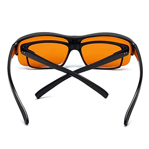 Image of Eyekepper 100% Anti-Blue Light Blocking Fitover Glasses Wear Over Computer Glasses With Amber Lens