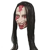 Evil Dead Rise 2023 MOMO latex mask with wig and long hair for Scary Horrible Challenge Games Creepy Halloween Costume Cosplay Party Props