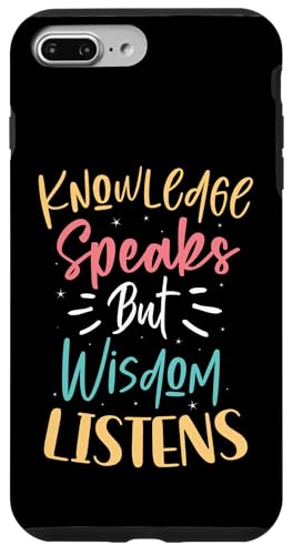 Knowledge Speaks But Wisdom Listens ���`�x�[�V�����̈��p �X�}�z�P�[�X iPhone 7 Plus/8 Plus �p