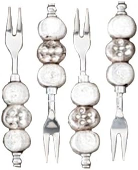 Shiraleah Silver Beaded Cocktail Fork, Set of 4