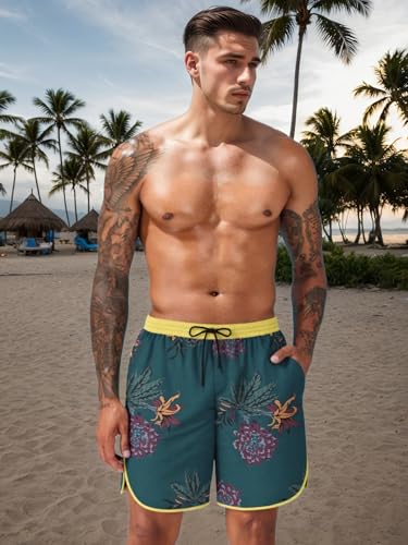 Men's Swim Trunks 5 Inch Quick Dry Swim Shorts Stretch Beach Board Shorts with Pockets -No Mesh Liner2