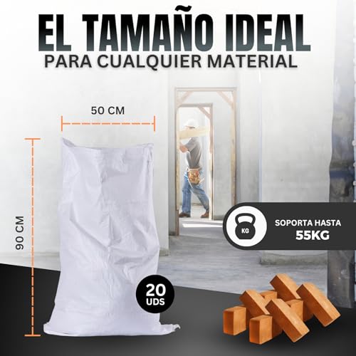 Miniatura 2 de Pack 20 Sacos Escombros 50x90cm Resistentes 55kg