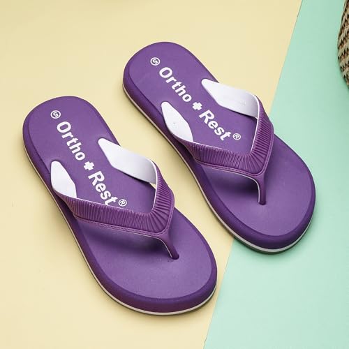 Image of Ortho + Rest Doctor Slippers for Women Orthopedic Non Slip Lightweight Comfortable Flat Casual Stylish Dr Chappals and House Flip flops For Ladies and Girl's