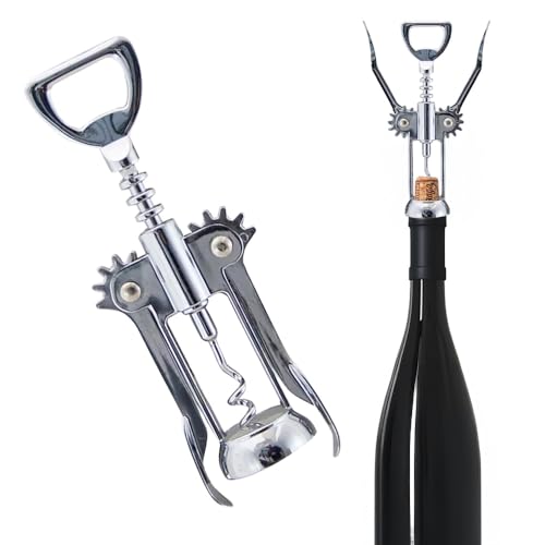 Stainless Steel Corkscrew - with Levers, Multi Purpose Hand Tool | Pulling Wine Bottle Opener Easy Fast Pull, Household Kitchen Accessory Utensil, Kitchenware Party, Open Drinks