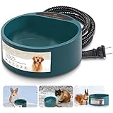TeqHome Heated Dog Bowl, 2.2L Heated Water Bowl for Outdoor Cats & Dogs, Thermal-Bowl Smart Heated Pet Bowl Provides Drinkable Water in Winter, Warm Water Dish for Rabbit Chickens Squirrel Bird Bath