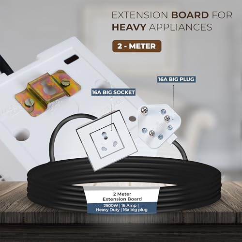 Image of Extension Board Heavy Duty Multi Socket 15A /16A /20A 240Volts (2500 Watts 16A Big Plug, 2 Meter)