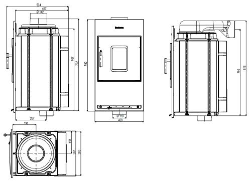 Buderus Heizeinsatz Logaflame HLG326 S- ohne Kuppel, ohne Anbauleiste-4
