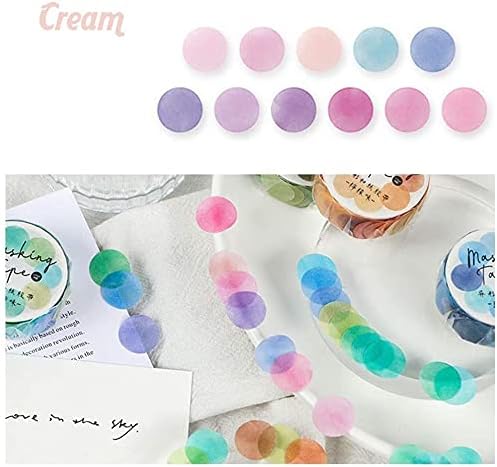 YUBX Fruits Candy 9/16" Dot Washi Tape Set Round Stickers 300 Dots of 3 Rolls for Journal Planner Scrapbooking (Crystal Candy)