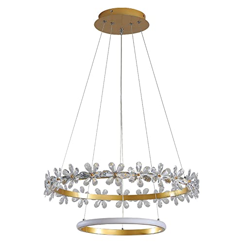 Suspension LED en cristal pour salle à manger et salon de villa