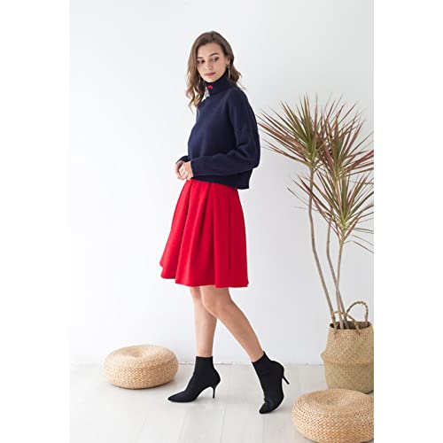 Chicwish Women's Navy Embroidered Red Heart Turtleneck Crop Sweater #TOP3