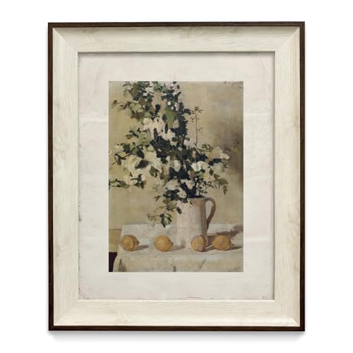 razliubit Vintage Framed Flower Wall Art Prints, Replaceable Wall Decors for Room Aesthtic, Small Framed Artwork Oil Painting for Bedroom Bathroom Kitchen Office Decor(10"x12")
